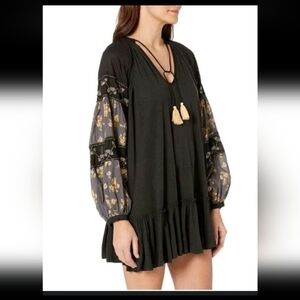 Free People Black Knit Top with Branded Copper Tag